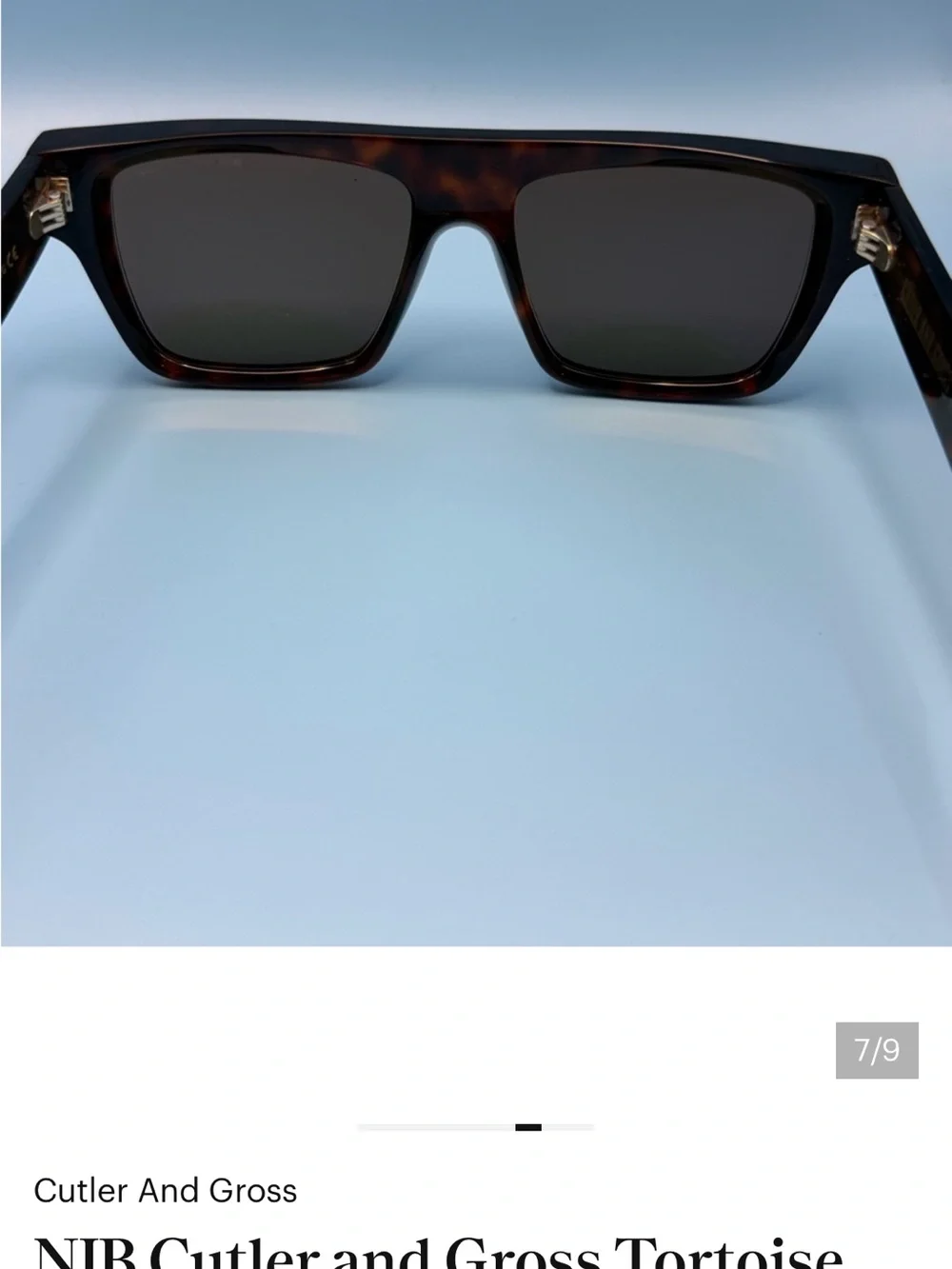 NEW Cutler & Gross 1341-02 Dark Turtle Tortoise Sunglasses